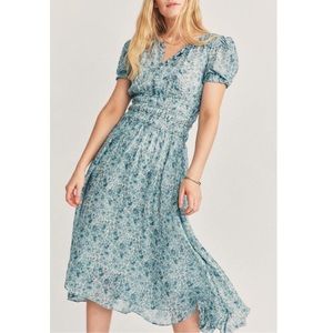 LOVESHACKFANCY BLUE FLORAL MAXI DRESS